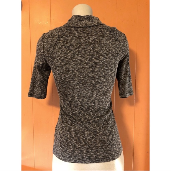 Anthropologie Deletta Heather Grey Pleated Cowlneck Top, XS - Picture 5 of 8